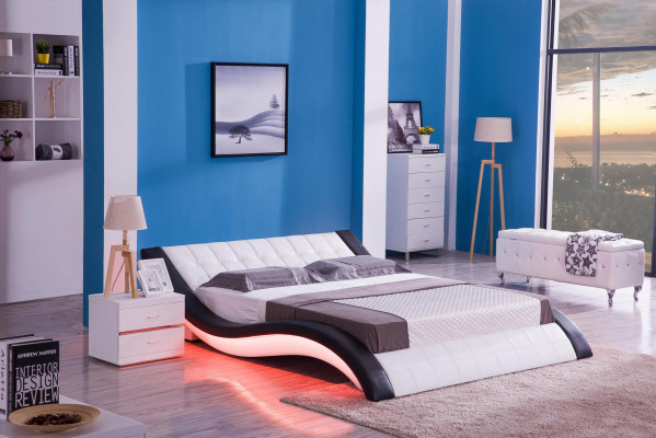 Łóżko Design Digital Dźwięk USB łóżko Luxury Sypialnia Meble Skóra