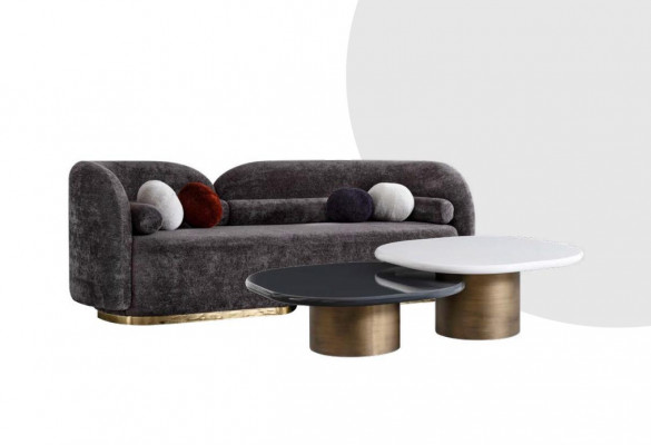 Wygodna sofa trzy jajka w salonie w nowoczesnym stylu nowy model