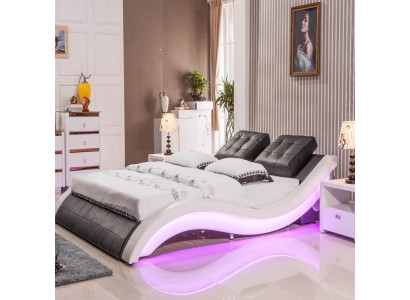 Luksusowe łóżko Design bed Digital LED Sypialnia Meble Skóra Double