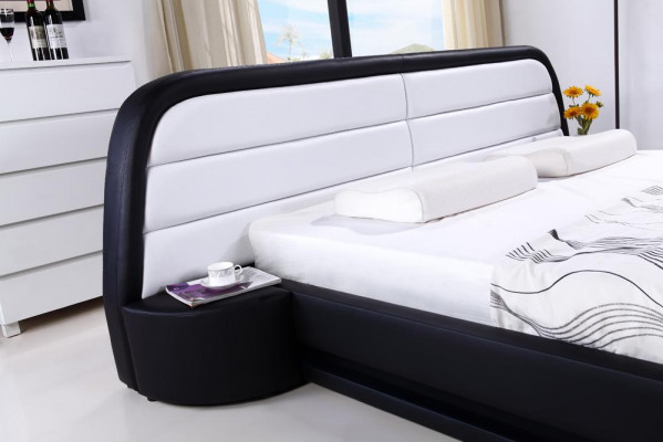 łóżko Włókienniczy Skóra Hotel Luxury Podkładka Design Drewno Designer Łóżko