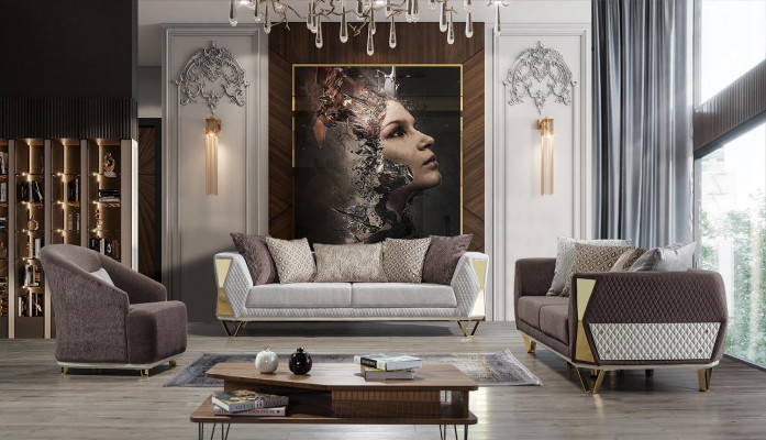 Sofa trzyosobowa 3 Siedziba sofy salon kanapa materiałowa kanapy Meble szare