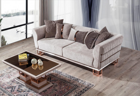 Sofa 3 miejsce do siedzenia Nowoczesna kanapa Sofy designerska sofa trzyosobowa Siedziba nowa brązowa