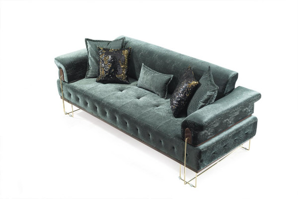 Sofa 3 Siedziba Sofy Siedziba Design Kanapa Trzyosobowa Luxury Metal z Włókienniczy