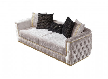 Luksusowa trzyosobowa sofa 3 miejsce do siedzenia Sofy Siedziba Design Couch Meble New Beige