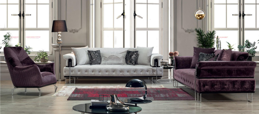 Podkładka Meble sofa trzyosobowa 3 miejsce do siedzenia kanapy Biały Metal z Włókienniczy