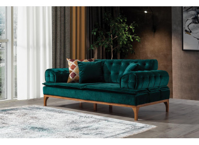 Luksusowa Sofa 3 miejsce do siedzenia Sofy Siedziba Material Design Meble Style Włókienniczy Nowa zieleń