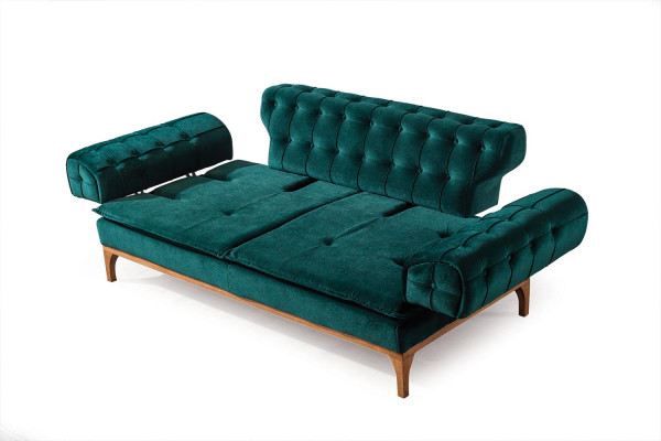 Luksusowa Sofa 3 miejsce do siedzenia Sofy Siedziba Material Design Meble Style Włókienniczy Nowa zieleń