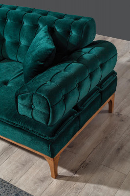 Luksusowa Sofa 3 miejsce do siedzenia Sofy Siedziba Material Design Meble Style Włókienniczy Nowa zieleń