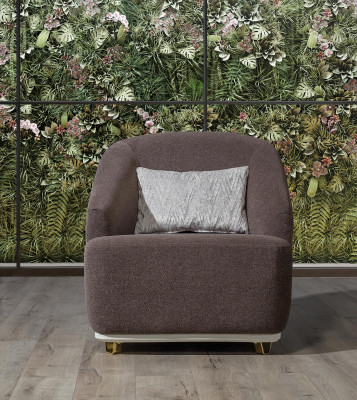 Fotel Sofa Jednoosobowa 1-osobowa Kanapa Salon Meble Metal z Włókienniczy