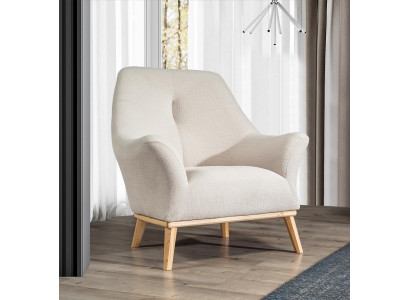 Relaks Club Fotel 1 miejsce siedzące Biały Salon Luxury Design Meble Włókienniczy