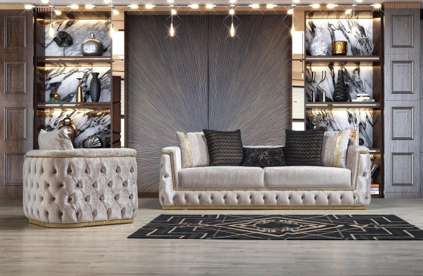 Fotel Siedziba Modern Design Living Room Podkładka Metal z Włókienniczy
