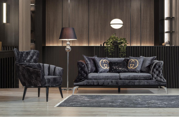 Meble Design Fotel Nowoczesny Design Fotel Włókienniczy Salon Czarny