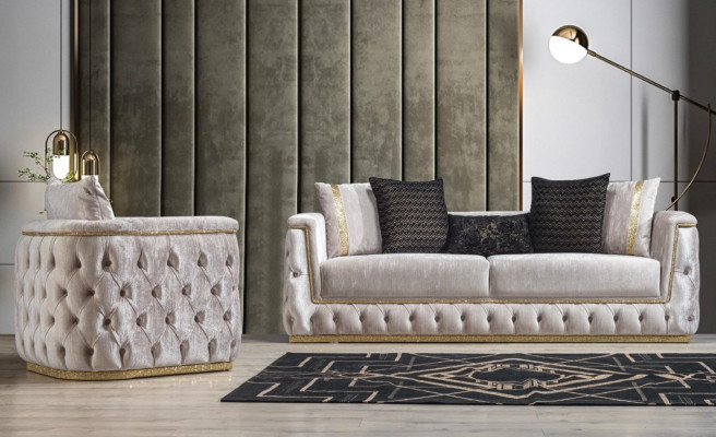 Zestaw sofowy Ustawić Sofy Sofa Fotel trzyosobowa 3+3+1 miejsce do siedzenia Materiał