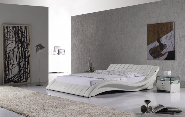 łóżko Małżeństwo 180x200cm Spanie Pokój Skóra Podwójne łóżko Podkładka Design