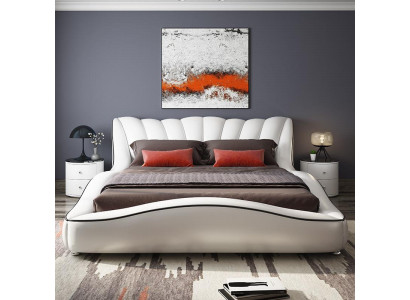 Luksusowe podwójne łóżko Sypialnia Drewno Włókiennicze 180x200 Łóżko Classic