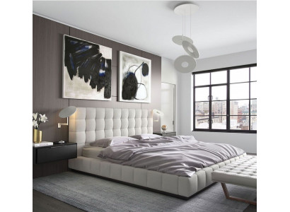 Nowoczesna rama luksusowego łóżka Pokój łóżka Hotel Design Skóra Łóżko