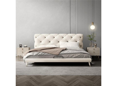 łóżko 180x200cm Sleep Pokój Włókienniczy Materiał Łóżko Chesterfield Design Luxury