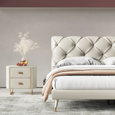 łóżko 180x200cm Sleep Pokój Włókienniczy Materiał Łóżko Chesterfield Design Luxury