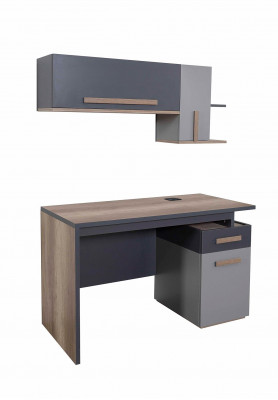 Zestaw do Pokoju Młodzieżowego Szare Łóżko Stolik nocny Szafa Design Nowy 4-częściowy.