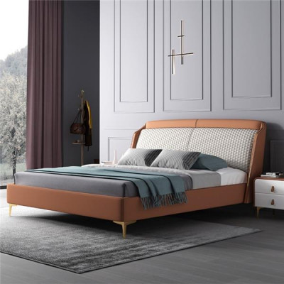 Łóżko Podkładka Design Luxury Double Hotel Marriage Sleep Pokój Skóra 180x200cm