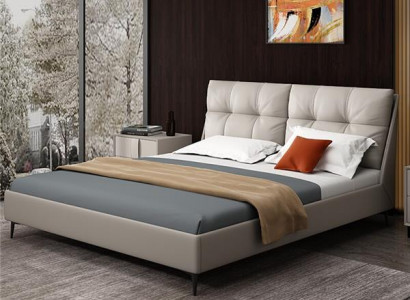 łóżko Włókienniczy Skóra Hotel Luxury Podkładka Aksamit Material Designer Łóżko Sypialnia