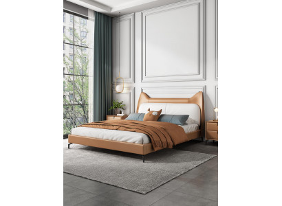 Nowoczesny Hotel Skóra Materiał Podwójne łóżko 160x200cm Designerskie łóżko Double