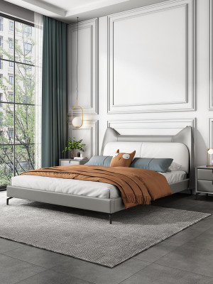 Nowoczesny Hotel Skóra Materiał Podwójne łóżko 160x200cm Designerskie łóżko Double