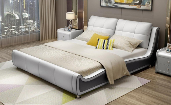 Łóżko Podkładka Design Deco Luxury Double Hotel łóżko małżeńskie Sleep Pokój Skóra