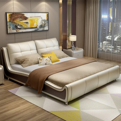 Łóżko Podkładka Design Deco Luxury Double Hotel łóżko małżeńskie Sleep Pokój Skóra