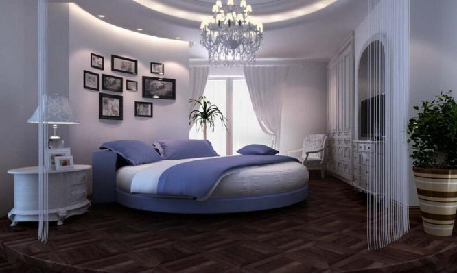 Okrągłe Skóra Łóżko 200x200 Luksusowa Podkładka Okrągły łóżka Okrągły Materiał Hotel