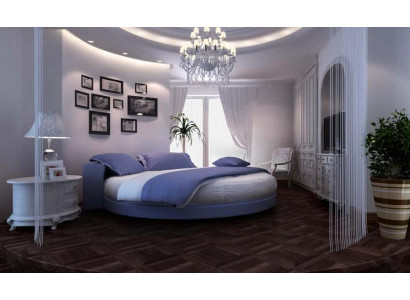 Okrągłe Skóra Łóżko 200x200 Luksusowa Podkładka Okrągły łóżka Okrągły Materiał Hotel