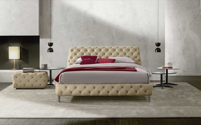 Łóżko Chesterfield Luksusowe łóżko Drewniana rama łóżka Meble Design Nowoczesne ramy łóżek