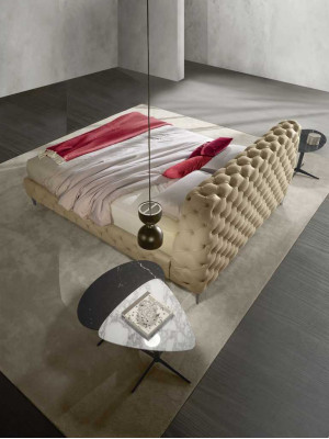 Łóżko Chesterfield Luksusowe łóżko Drewniana rama łóżka Meble Design Nowoczesne ramy łóżek