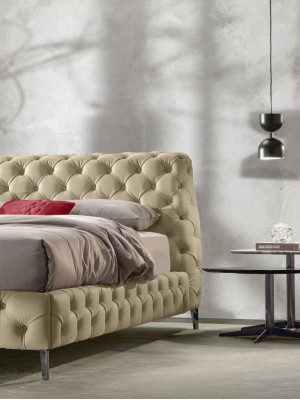 Łóżko Chesterfield Luksusowe łóżko Drewniana rama łóżka Meble Design Nowoczesne ramy łóżek