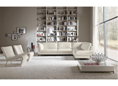 Prianera Sofa Narożnikowa kanapa Living Room Design Skóra Nowoczesny kształt litery L