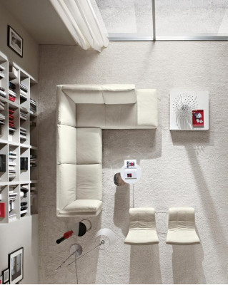 Prianera Sofa Narożnikowa kanapa Living Room Design Skóra Nowoczesny kształt litery L