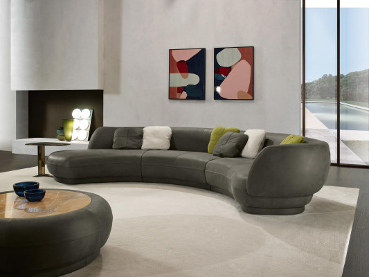 Okrągła sofa narożna 6 miejsce do siedzenia kanapa sofa Skóra luksusowe meble do salonu
