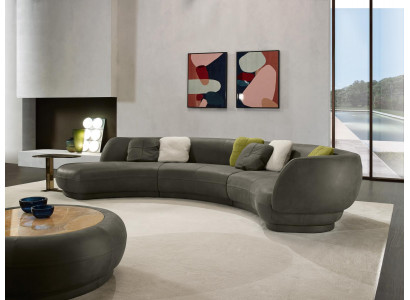 Okrągła sofa narożna 6 miejsce do siedzenia kanapa sofa Skóra luksusowe meble do salonu