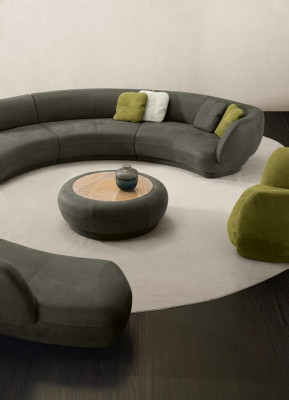 Okrągła sofa narożna 6 miejsce do siedzenia kanapa sofa Skóra luksusowe meble do salonu
