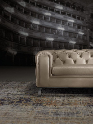 Sofa 3 Siedziba Salon Chesterfield Meble Design Luksusowy Włoski Styl Beżowy