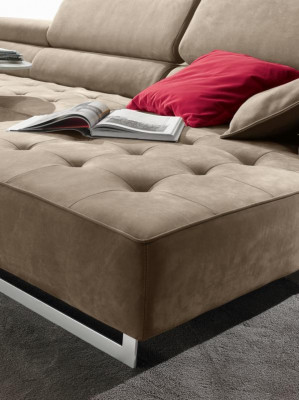 Narożnikowa kanapa Skóra Nowoczesne luksusowe sofy Sofa w kształcie litery L Narożnik Żywy krajobraz Szary Nowość
