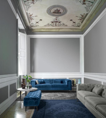 Sofa 3 miejsce do siedzenia Blue Luxury Włókienniczy Living Room Design Meble włoskie