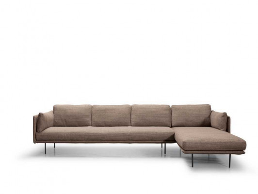 Brązowa Narożnikowa kanapa Sofa w kształcie litery L Couch Design Podkładka Modern Włókienniczy Living Room