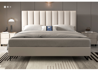 Design Drewno Skóra łóżko 180x200cm Meble Sypialnia Łóżko hotelowe