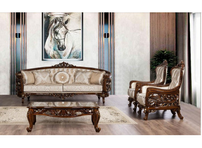 Ustawić Grupa Zestaw sofowy 3+1+1 Siedziba Sofa Fotel Sofy Materiał Salon 3szt