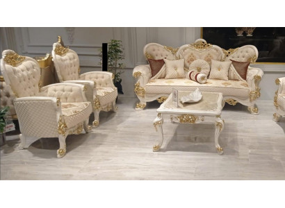 Sofy Ustawić Zestaw sofowy 3+1+1 miejsce siedzące Fotel Zestaw Sof Grupa Luxury Material Nowe