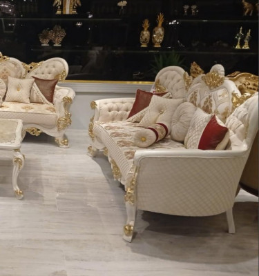 Sofy Ustawić Zestaw sofowy 3+1+1 miejsce siedzące Fotel Zestaw Sof Grupa Luxury Material Nowe