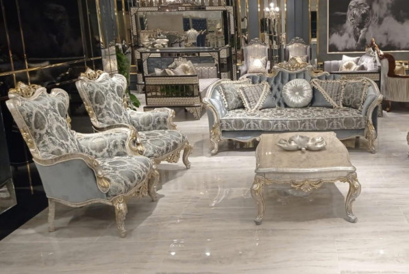 Zestaw sofowy 3+1+1 miejsce do siedzenia stolik kawowy Luksusowa Sofa Fotel Sofy Materiał Kanapa Tabela