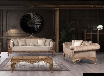 Zestaw sofowy 3+3 miejsce do siedzenia Chesterfield Sofa Fotel Luksusowy Zestaw Materiał Ustawić 2-częściowy