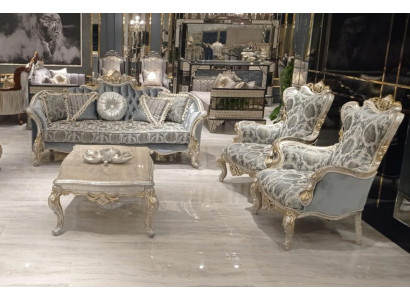 Zestaw sofowy 3+1+1 miejsce do siedzenia Luksusowa Sofa Fotel Materiał Grupa Ustawić Salon